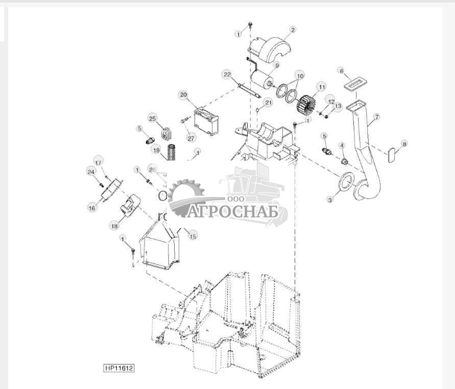 AIR CONDITIONING AND HEATER HOUSING, UPPER 